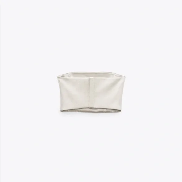 Zara Pearl Gray Satin Effect Crop Top - Picture 11 of 12